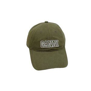 Ganni Military Green Baseball Cap